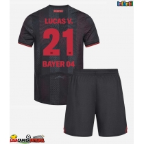 Camisa de Futebol Bayer Leverkusen Lucas Vazquez #21 Equipamento Principal Infantil 2025-26 Manga Curta (+ Calças curtas)